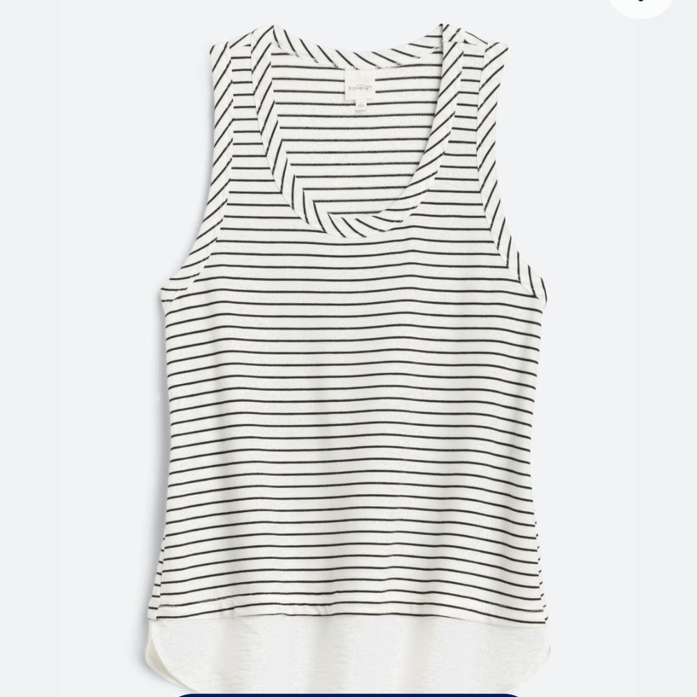 Kaileigh Black and White Striped Tank Top